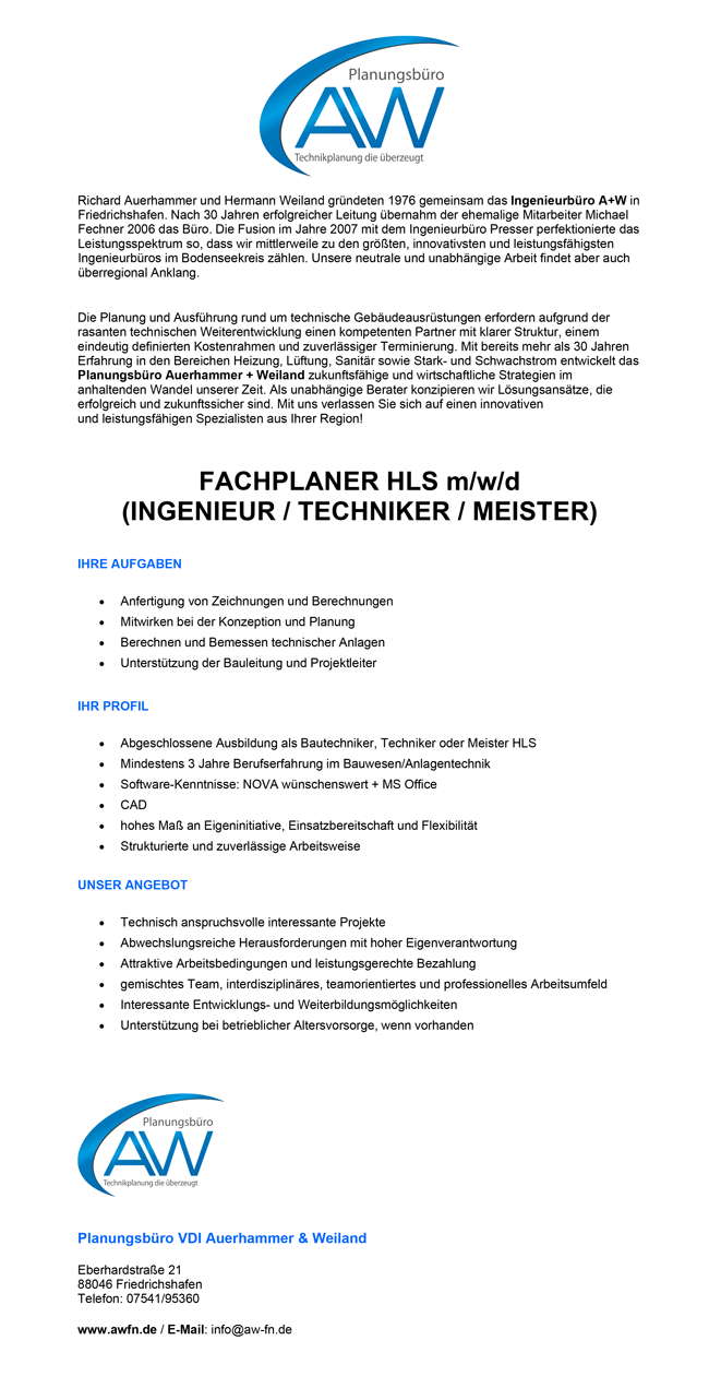 Planungsbüro Auerhammer & Weiland Friedrichshafen 